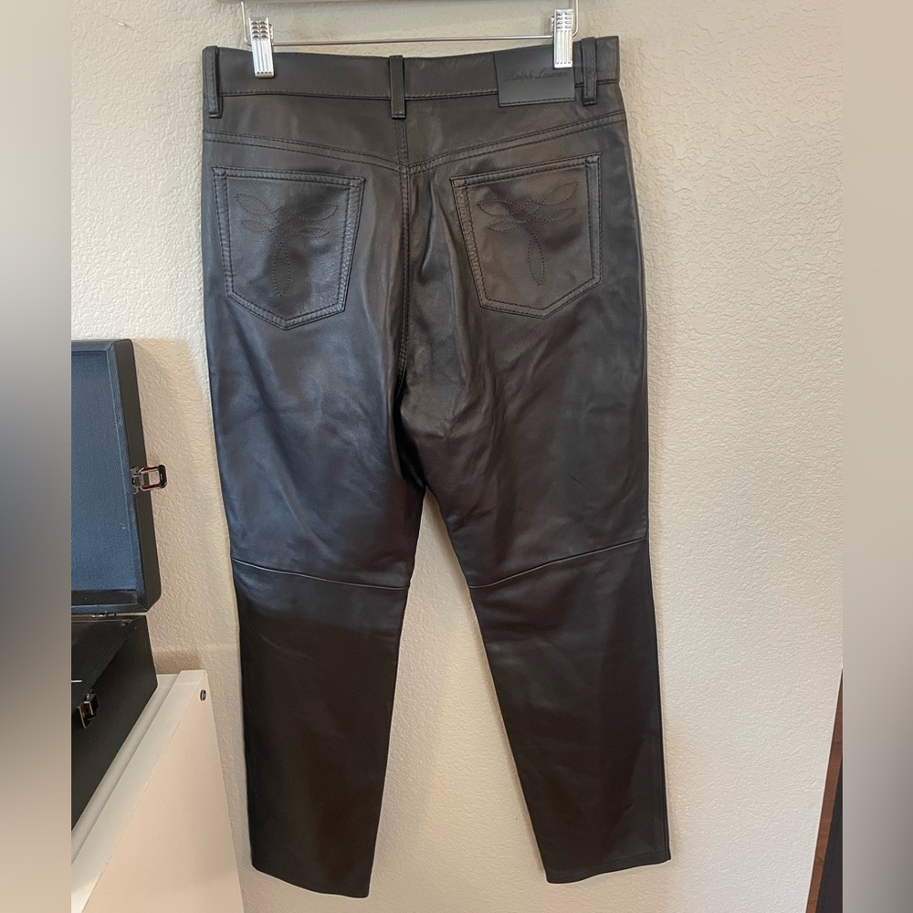RALPH LAUREN LEATHER PANTS - Picture 2 of 4